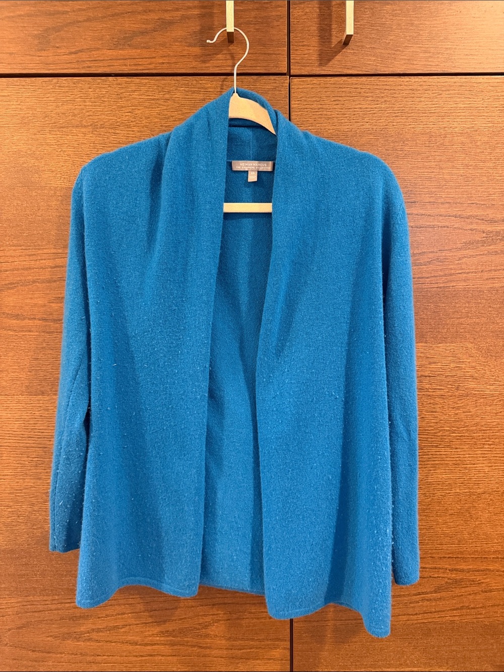 Neiman Marcus Teal Blue Open-Front Women's Cardigan